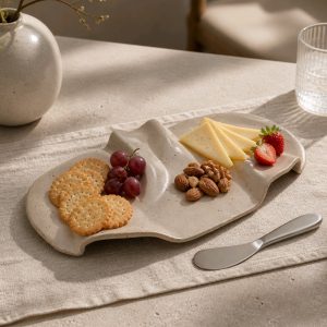 White Speckled Oval Platter Board